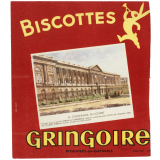 Buvard publicitaire. Biscottes Gringoire. La Colonnade du Louvre.
