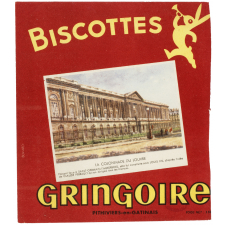 Buvard publicitaire. Biscottes Gringoire. La Colonnade du Louvre.