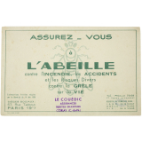 Buvard publicitaire. Assurances L'Abeille. 