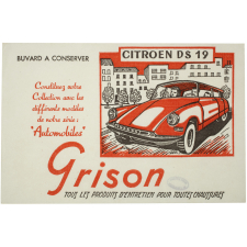 Buvard publicitaire. Citroen DS 19. Grison.