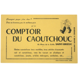 Buvard publicitaire. Comptoir du caoutchouc.