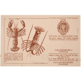 Buvard publicitaire. Cahiers Vélin d'Angoulême. Le homard et la langouste.