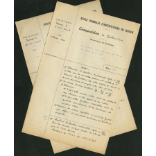 Compositions de mathématiques. École normale d'instituteurs de Rouen. 2e année. Année scolaire 1939-1940