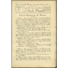 Journal des examens d'admission à l'Ecole Navale. Suite des examens par M. Bérard. 1899, partie B