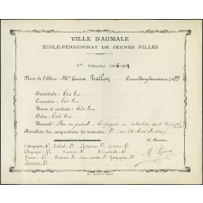 Bulletin trimestriel de Mlle Louise Tallon. Cour complémentaire (1e D)