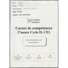 Livret scolaire 3ème trimestre