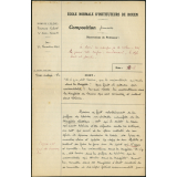 Composition française. École normale d'instituteurs de Rouen. 3e année. Année scolaire 1940-1941