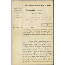 Composition française. École normale d'instituteurs de Rouen. 3e année. Année scolaire 1940-1941