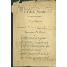 Journal des examens d'admission à l'Ecole Navale. Examens oraux : partie littéraire. 1899 n°1