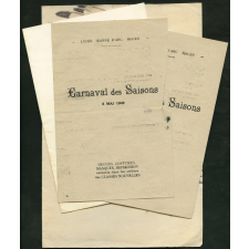 Carnaval des saisons. Programmes de fête scolaire. Lycée Jeanne d'Arc à Rouen. 8 mai 1949