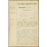 Composition française. École normale d'instituteurs de Rouen. 3e année. Année scolaire 1940-1941