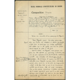 Composition française. École normale d'instituteurs de Rouen. 2e année. Année scolaire 1939-1940