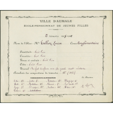 Bulletin trimestriel de Mlle Louise Tallon. Cour complémentaire