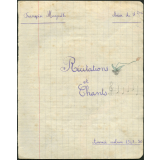 Cahier de récitations et chants. Lycée Jeanne d'Arc de Rouen. Classe de 7e. Année scolaire 1949-50