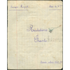 Cahier de récitations et chants. Lycée Jeanne d'Arc de Rouen. Classe de 7e. Année scolaire 1949-50