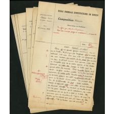Compositions françaises. École normale d'instituteurs de Rouen. 1ère année. Année scolaire 1938-1939
