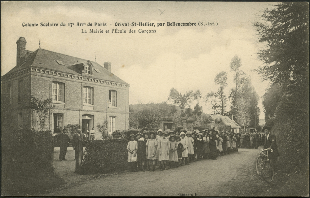 Colonie Scolaire du 17e Arrondissement de Paris - Orival-St-Hellier, par Bellencombre : La Mairie et l'Ecole des Garçons
