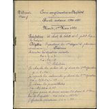 Cahier journalier. Année scolaire 1920-1921
