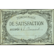 Témoignage de satisfaction accordé à L. Bonnard