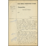 Composition française. École normale d'instituteurs de Rouen. 2e année. Année scolaire 1939-1940