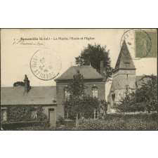 Benesville : La Mairie, l'Ecole et l'Eglise