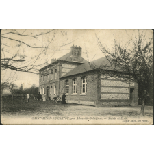 Saint-Aubin-de-Crétot, par Allouville-Bellefosse : Mairie et Ecole