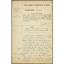 Composition française. École normale d'instituteurs de Rouen. 2e année. Année scolaire 1939-1940