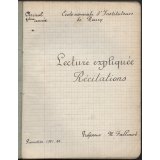 Cahier de Lecture expliquée et de Récitations (Auteurs modernes)