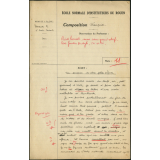 Composition française. École normale d'instituteurs de Rouen. 1ère année. Année scolaire 1938-1939