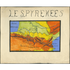 Carte des Pyrénées. Lycée Jeanne d'Arc à Rouen
