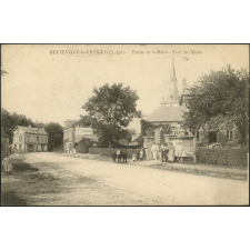 Beuzeville-la-Grenier : Entrée de la Mairie - Cour de l'Ecole