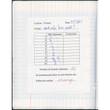 Cahier de contrôles des connaissances