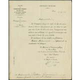 Lettre de récompense du ministre de l'instruction publique Paul Painlevé à l'institutrice Germaine Tallon