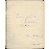Cahier de Lecture expliquée et Littérature. École Professionnelle de Rouen
