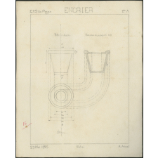 Feuille de croquis coté. Ecole Primaire Supérieure de Rouen. Année scolaire 1924-1925
