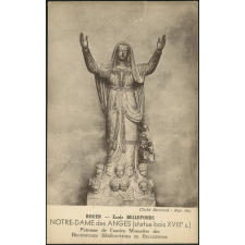 Rouen, Ecole Bellefonds : Notre-Dame des Anges (statue bois XVIIIe s.), Patronne de l'ancien Monastère des Religieuses Bénédictines de Bellefonds