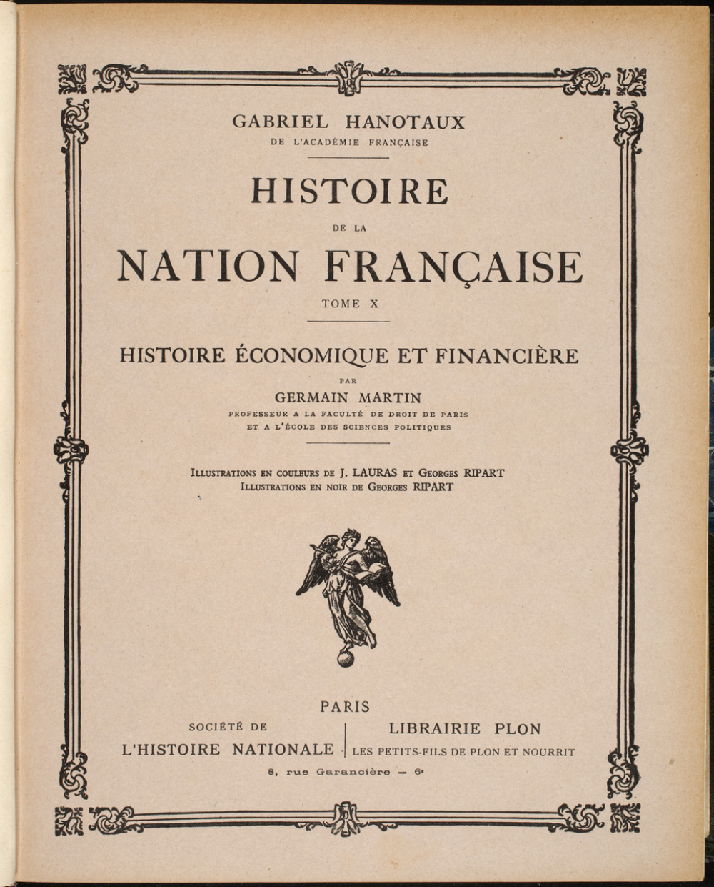 Histoire de la nation française. Tome X: histoire économique et financière
