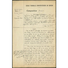 Composition française. École normale d'instituteurs de Rouen. 2e année. Année scolaire 1939-1940