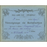 Témoignage de satisfaction accordé à l'élève Louise Bonnard pour la tenue des cahiers, le 31 octobre 1916