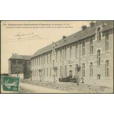 Etablissement Départemental d'Assistance de Grugny : Les Ecoles d'enfants anormaux (à gauche un des 3 bâtiments du dépôt de mendicité)