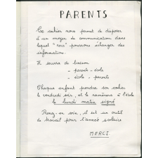 Cahier de liaison