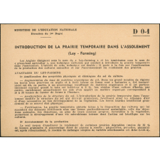 Fiches de documentation rurale - Cote D : Agriculture comparée