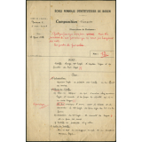 Composition française. École normale d'instituteurs de Rouen. 1ère année. Année scolaire 1938-1939
