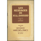 Les messages de Mr Abel Bonnard, Ministre de l'Educaion Nationale : précédés du message du Maréchal de France, chef de l'état