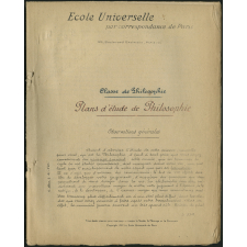 Classe de philosophie : plans d'étude de philosophie