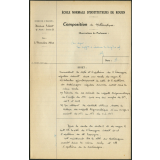 Composition de mathématiques. École normale d'instituteurs de Rouen. 3e année. Année scolaire 1940-41