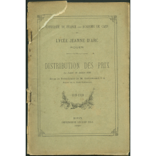 Distribution des prix du lycée Jeanne D'Arc de Rouen du lundi 12 juillet 1920 : année 1919-1920
