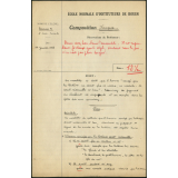 Composition française. École normale d'instituteurs de Rouen. 1ère année. Année scolaire 1938-1939
