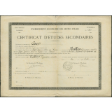 Certificat d'études secondaires de Germaine Amélie Tallon