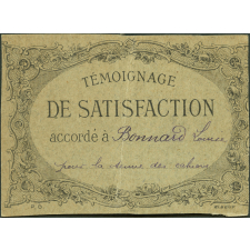 Témoignage de satisfaction accordé à Bonnard Louise pour la tenue des cahiers